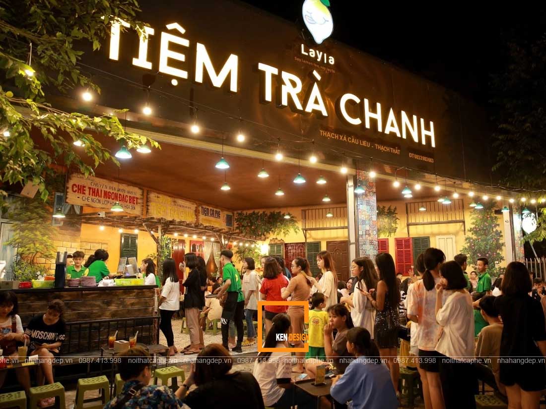 thiết kế quán trà chanh